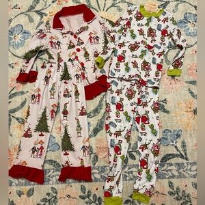 Set of 2 Festive Holiday Pajama Set Lot for Kids - Grinch